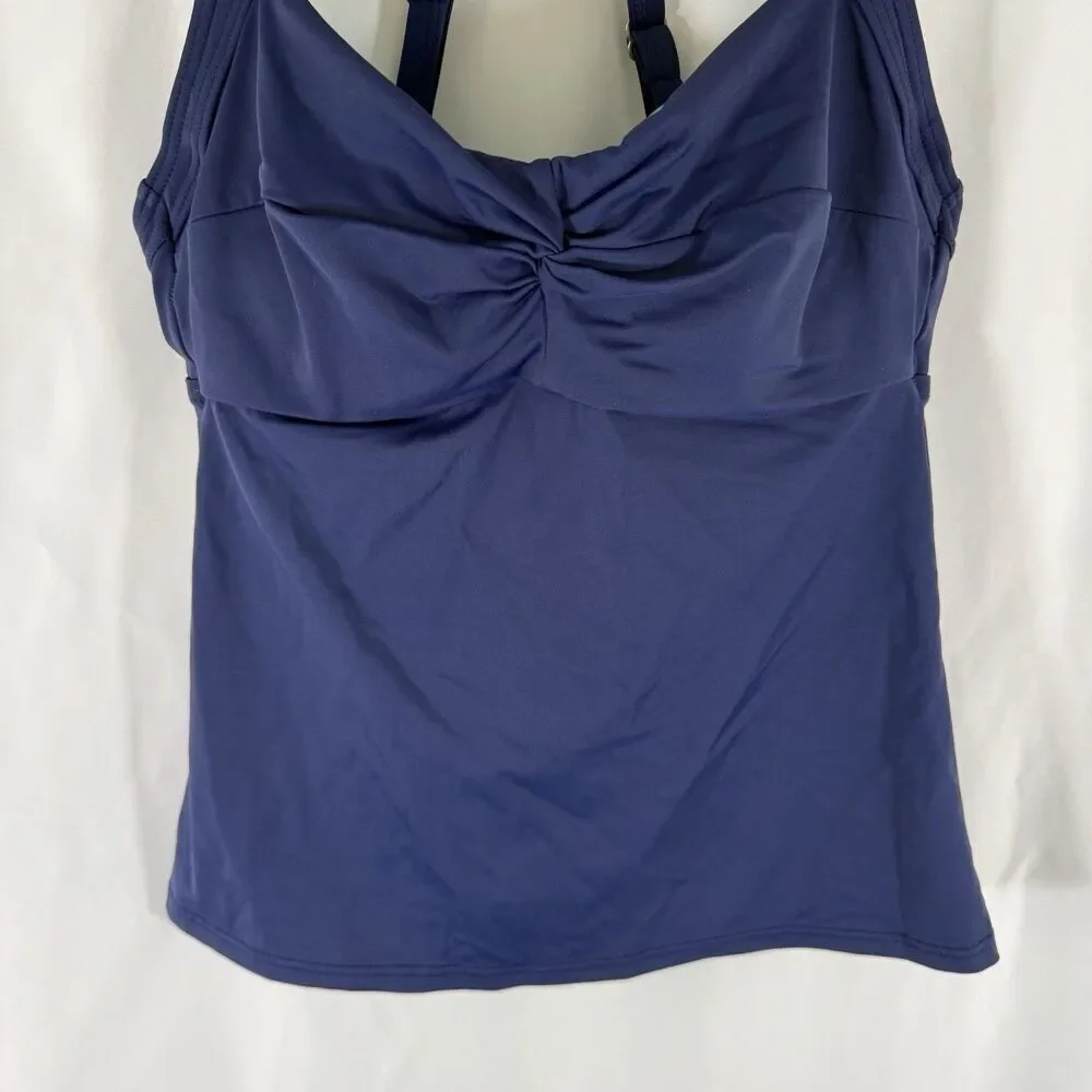 Title Nine Swim top Women's 32C Blue Padded Sleeveless Pullover Adjustable